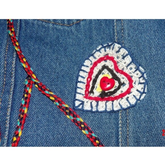 Don't Mess with Texas Denim Jacket Embroidered Jean Coat Embellished Size Medium - Picture 7 of 11